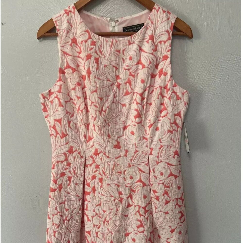Jessica Howard Coral White Fit & Flare  Dress